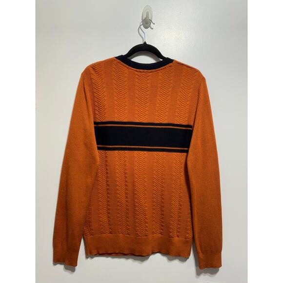 Adidas X Wales Bonner Men's Wool Knit Long Sleeve Shirt V-neck in Orange Size M - Picture 7 of 12